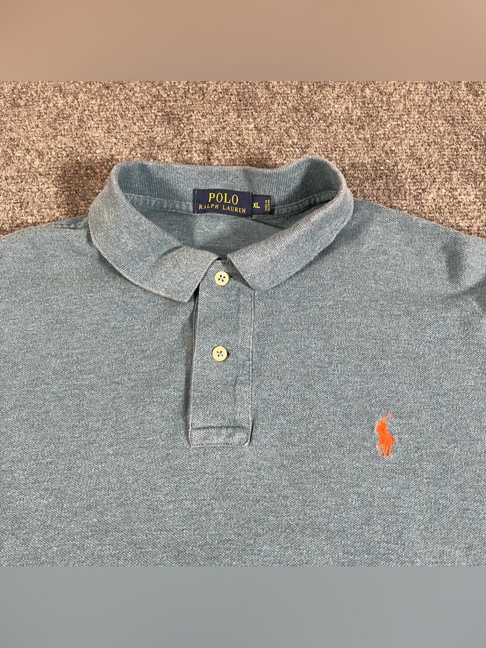 Polo Ralph Lauren Polo Shirt Men’s Xl Blue Orange Pony Preppy Casual Summer